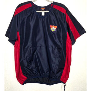 Vintage Cooperstown Dreams Park Mens Baseball Jersey Small Navy Red Vented Shirt
